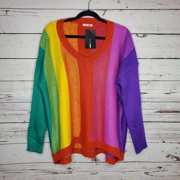 Fashion Nova Sweaters - NWT Fashion Nova Chasing Rainbows Pullover Sweater